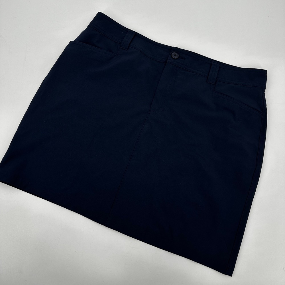 Eddie Bauer Womens Skirt Size 12 Navy Blue Adventure 20 Skirt Shorts Built In